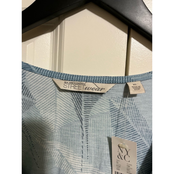 New York & Company Dress XL Blue Leaf Print Women's - Picture 4 of 5